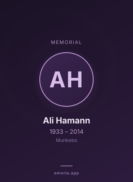 Memorial portrait of Ali Hamann