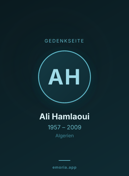Gedenkportrait von Ali Hamlaoui