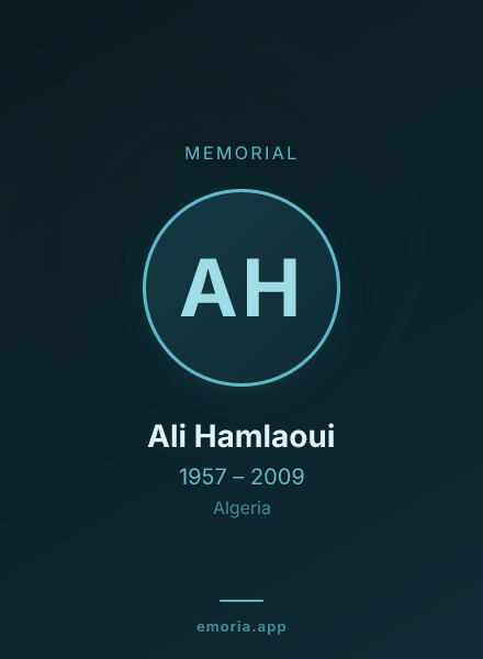 Memorial portrait of Ali Hamlaoui