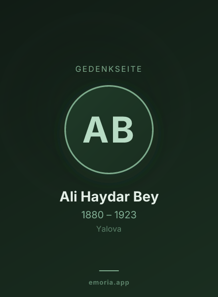Gedenkportrait von Ali Haydar Bey