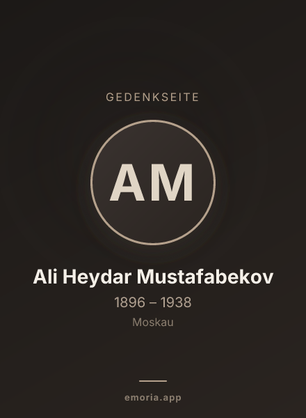 Gedenkportrait von Ali Heydar Mustafabekov