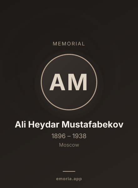 Memorial portrait of Ali Heydar Mustafabekov