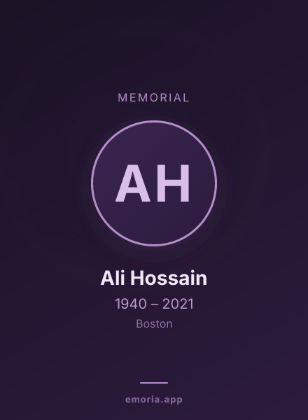Memorial portrait of Ali Hossain