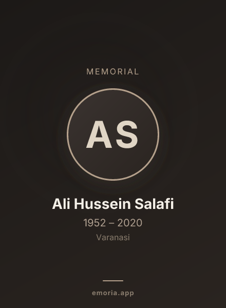 Memorial portrait of Ali Hussein Salafi