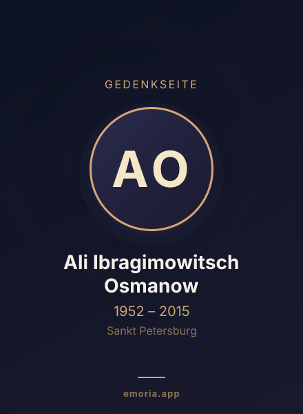 Gedenkportrait von Ali Ibragimowitsch Osmanow
