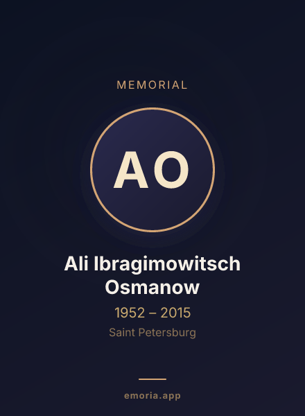 Memorial portrait of Ali Ibragimowitsch Osmanow