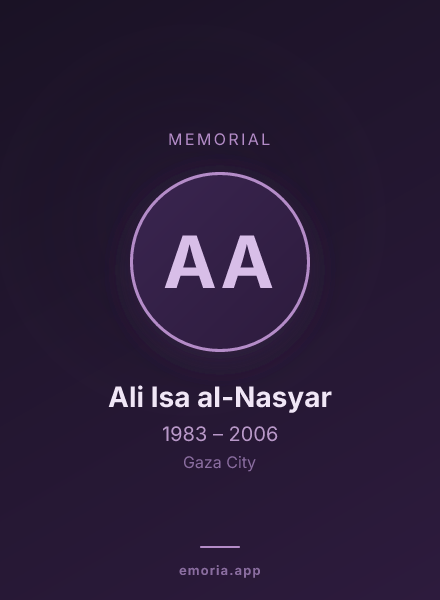 Memorial portrait of Ali Isa al-Nasyar