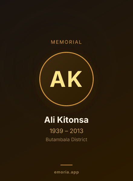 Memorial portrait of Ali Kitonsa