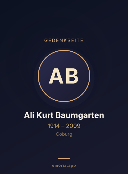 Gedenkportrait von Ali Kurt Baumgarten