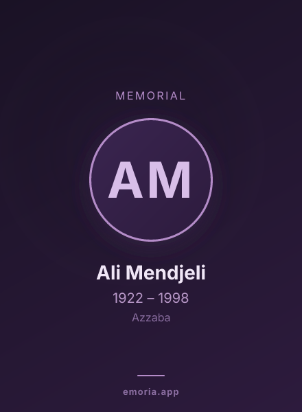 Memorial portrait of Ali Mendjeli