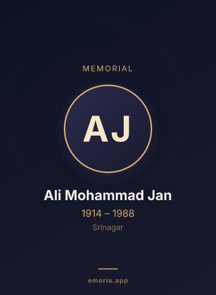 Memorial portrait of Ali Mohammad Jan