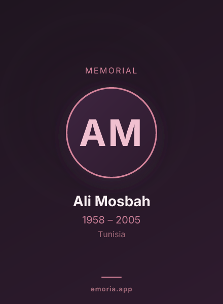 Memorial portrait of Ali Mosbah