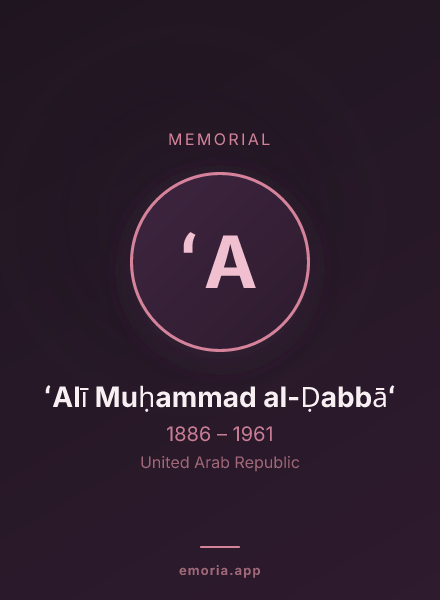 Memorial portrait of ʻAlī Muḥammad al-Ḍabbāʻ