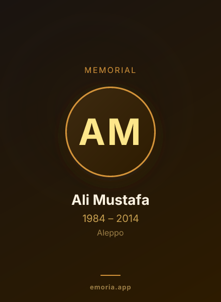 Memorial portrait of Ali Mustafa