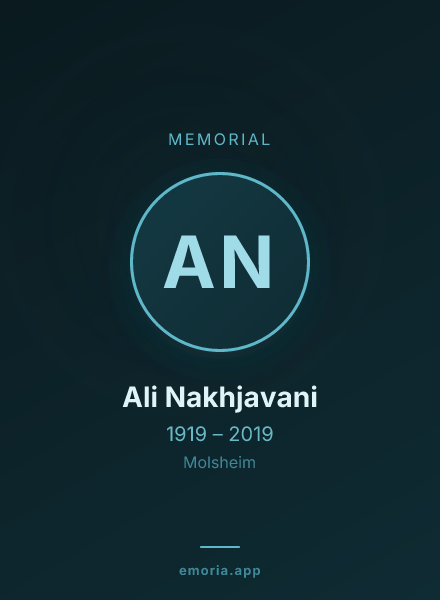 Memorial portrait of Ali Nakhjavani