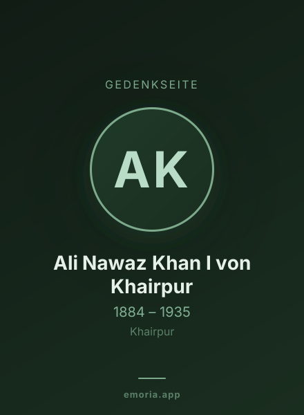 Gedenkportrait von Ali Nawaz Khan I von Khairpur
