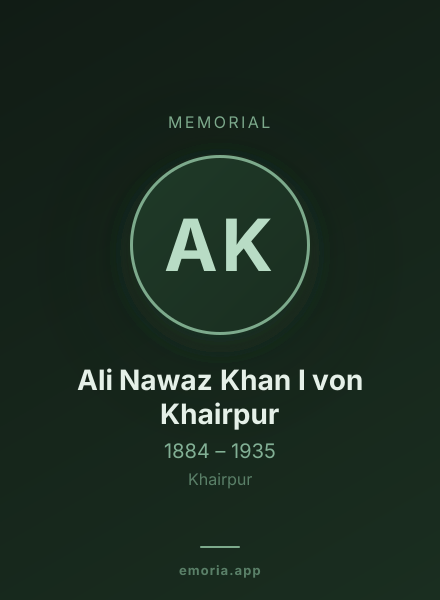 Memorial portrait of Ali Nawaz Khan I von Khairpur