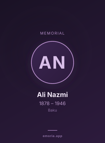 Memorial portrait of Ali Nazmi