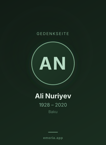 Gedenkportrait von Ali Nuriyev