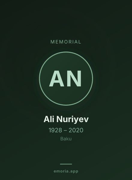 Memorial portrait of Ali Nuriyev