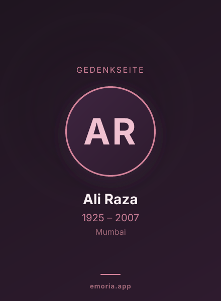 Gedenkportrait von Ali Raza