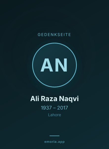 Gedenkportrait von Ali Raza Naqvi