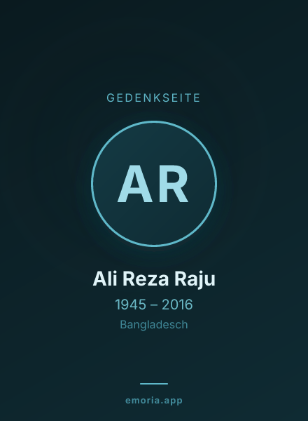Gedenkportrait von Ali Reza Raju