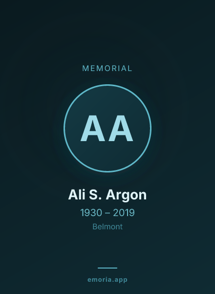 Memorial portrait of Ali S. Argon