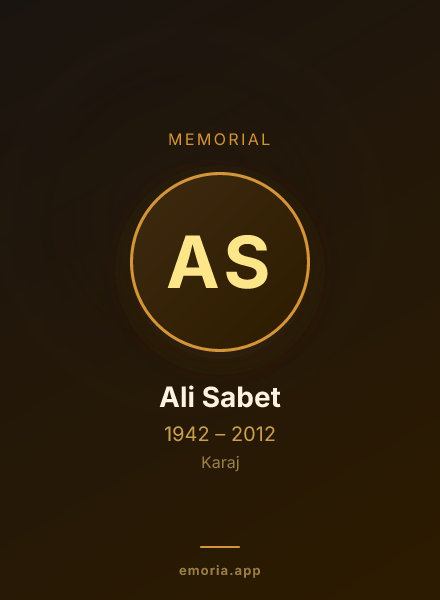 Memorial portrait of Ali Sabet
