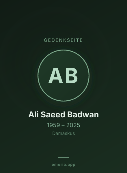 Gedenkportrait von Ali Saeed Badwan