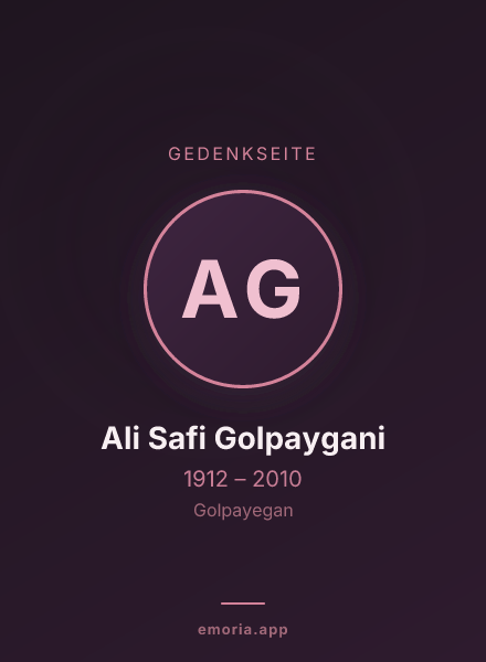 Gedenkportrait von Ali Safi Golpaygani