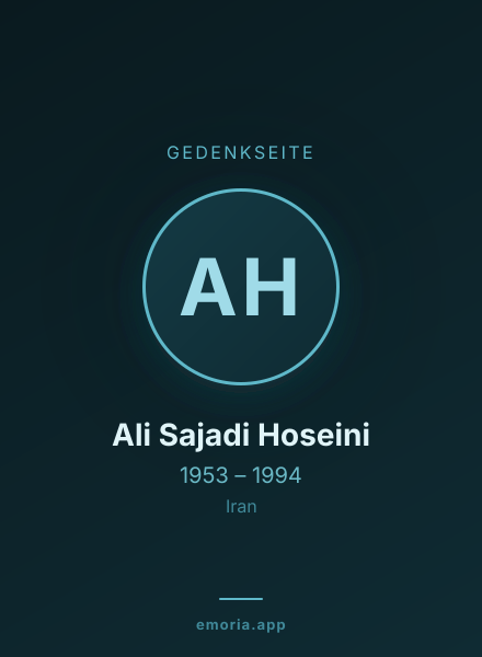 Gedenkportrait von Ali Sajadi Hoseini