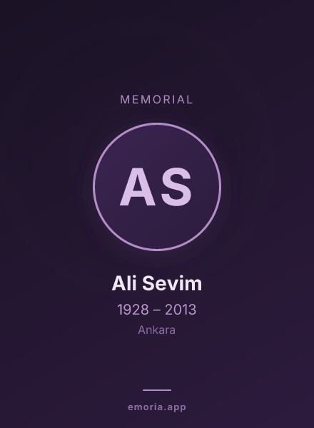 Memorial portrait of Ali Sevim