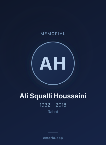 Memorial portrait of Ali Squalli Houssaini