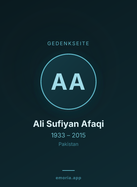 Gedenkportrait von Ali Sufiyan Afaqi