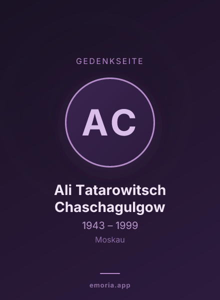 Gedenkportrait von Ali Tatarowitsch Chaschagulgow