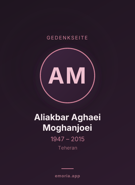 Gedenkportrait von Aliakbar Aghaei Moghanjoei