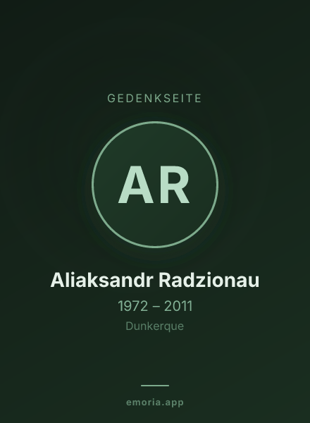 Gedenkportrait von Aliaksandr Radzionau
