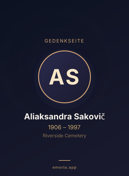 Gedenkportrait von Aliaksandra Sakovič