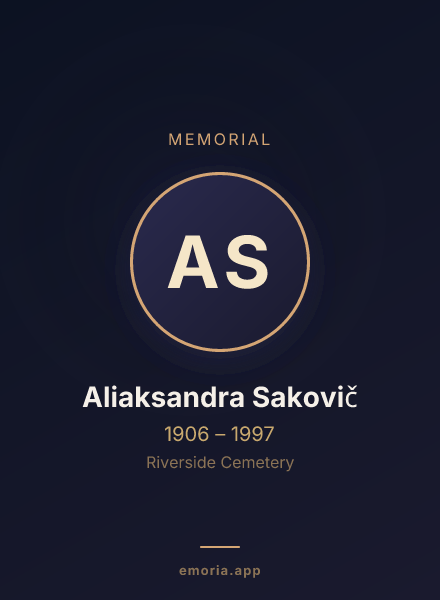 Memorial portrait of Aliaksandra Sakovič