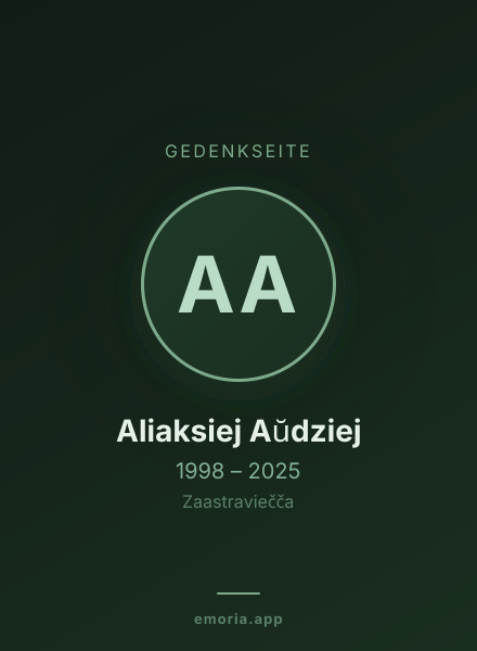 Gedenkportrait von Aliaksiej Aŭdziej