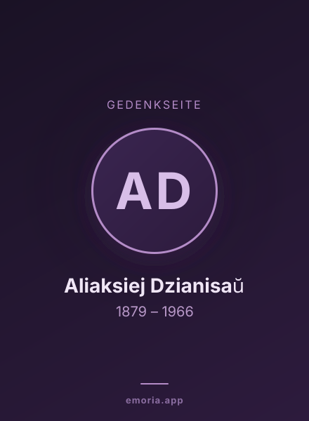 Gedenkportrait von Aliaksiej Dzianisaŭ