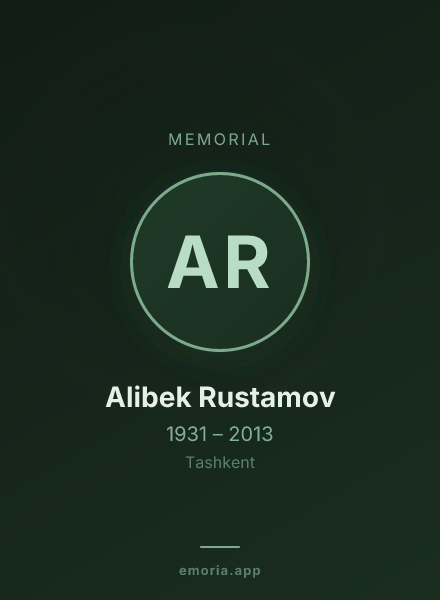 Memorial portrait of Alibek Rustamov