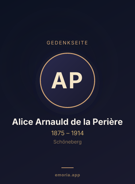 Gedenkportrait von Alice Arnauld de la Perière