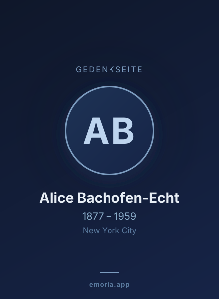 Gedenkportrait von Alice Bachofen-Echt