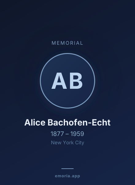 Memorial portrait of Alice Bachofen-Echt