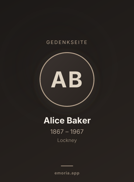 Gedenkportrait von Alice Baker