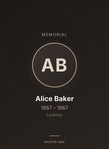 Memorial portrait of Alice Baker