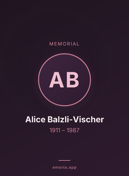 Memorial portrait of Alice Balzli-Vischer