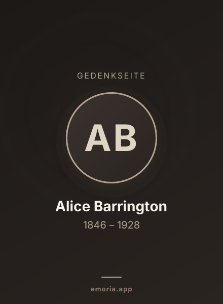 Gedenkportrait von Alice Barrington